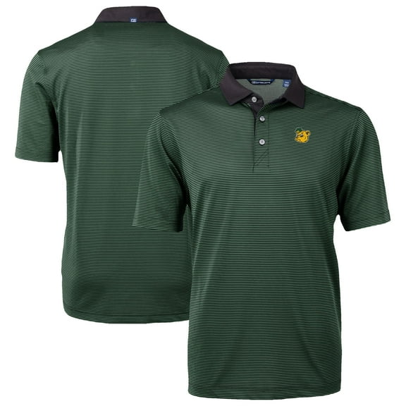 Men's-Cutter & Buck  Hunter Green/Black Baylor Bears DryTec Virtue Eco Pique Recycled Polo