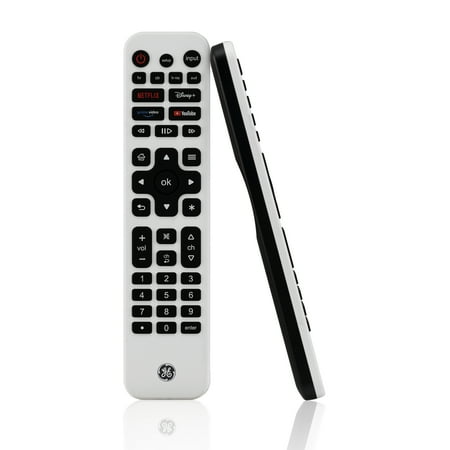 GE Universal Remote Control, 4 Device, Backlit, Rechargeable, Artic White, 80984