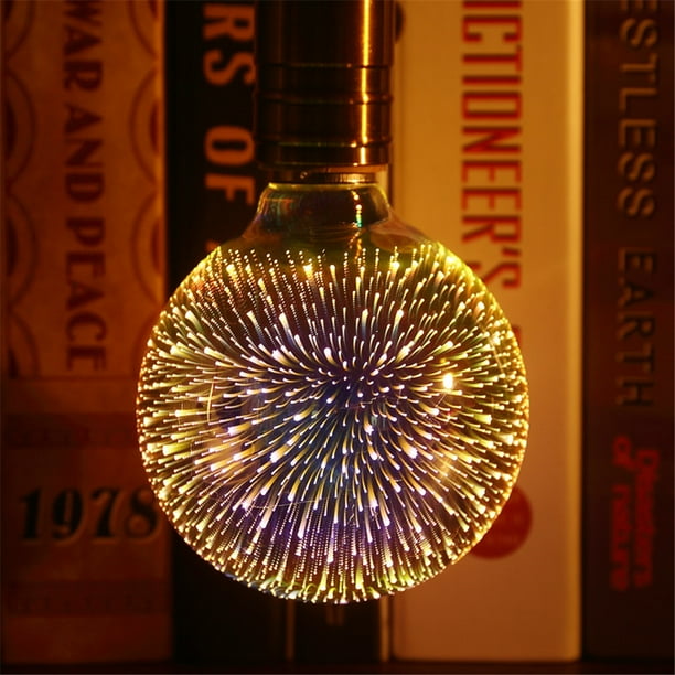 Bombilla LED de fuegos artificiales 3D Bombillas LED Efecto de fuegos artificiales 3D Lámpara LED de fuegos artificiales E27 de 4 W Bombilla decorativa colorida vintage
