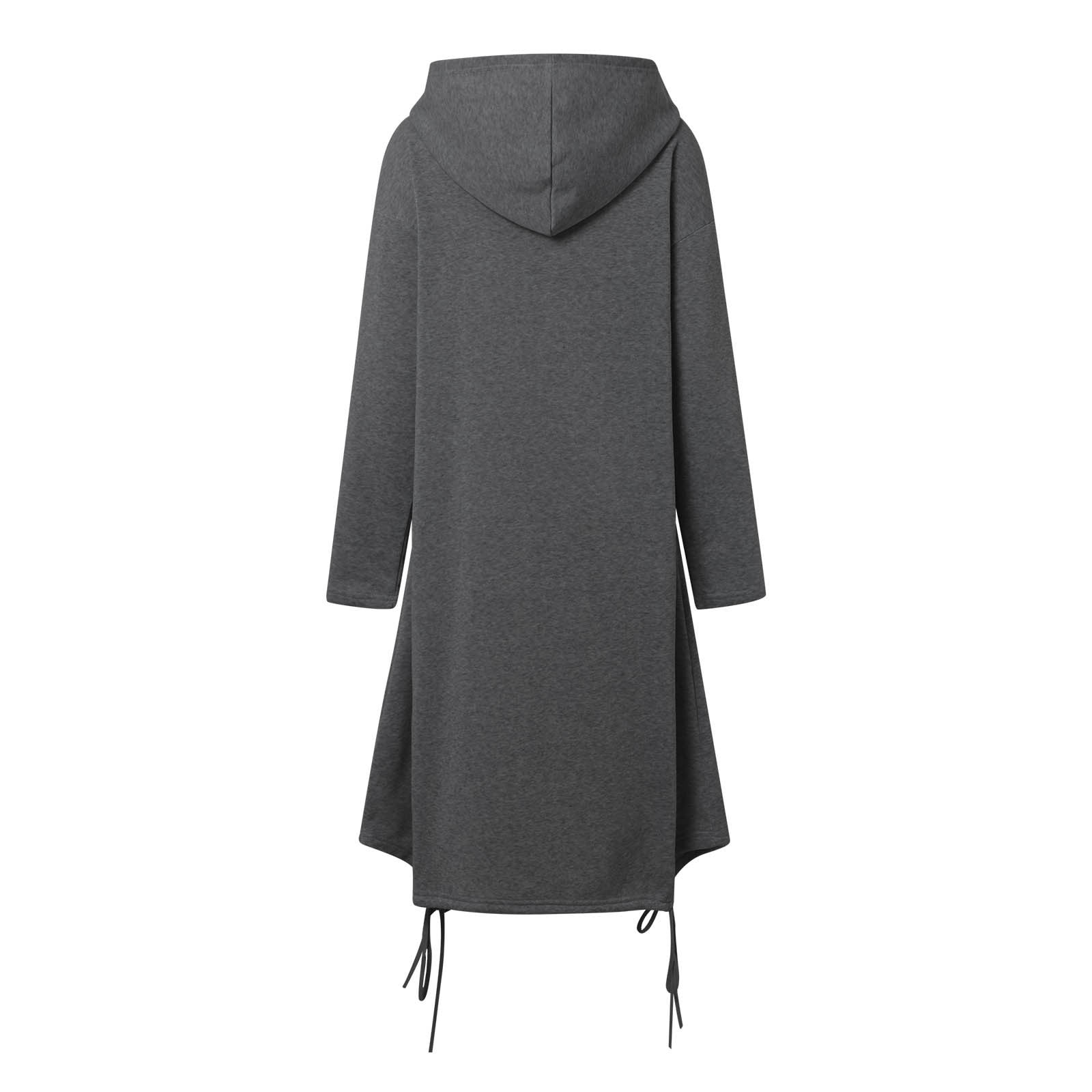 Ediodpoh Women’s Loose Zippered Long Cardigan for Women Sweatshirt Jacket Hooded with Pockets GY1 M