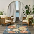 thumbnail image 2 of Nourison Aloha 3'6" x 5'6" Blue Sage Outdoor Floral Flatweave Indoor/Outdoor Area Rug, 2 of 10