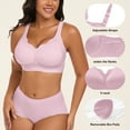 thumbnail image 6 of QYLUX Seamless Bras for Women No Underwire Scalloped Push Up Bras Soft Wireless Comfort Bralettes Full Coverage Pink XL, 6 of 7