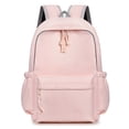 thumbnail image 2 of ibiyuan School Backpack Canvas Tote Bag Teen Comfortable Bookbags with Multi-Pockets Cute Bow Back To School Supplies Work / Office / Commute,M,Light Pink, 2 of 3