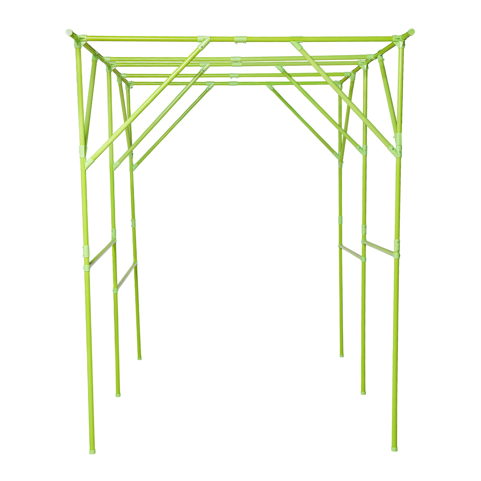 Green Steel Tube 2x1.5x2m Courtyard Climbing Frame Stabilized Grape Trellis Plant Support Gardening Support