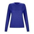 thumbnail image 4 of Dpytoraw Women's Casual Loose Fit Knitted Pullover Sweater Low Cut Round Neck Lightweight Top For Fall Winter, 4 of 5