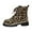 Brown, variant on Stylish Retro Suede Leopard Print Lace Up Heel Ankle Winter Boots for Non Outdoor Footwear