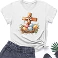 thumbnail image 4 of successthop Easter Shirts for Women Bunny Casual Short Sleeve Holiday T Shirts Crewneck Shirts Spring Vacation Top S, 4 of 4