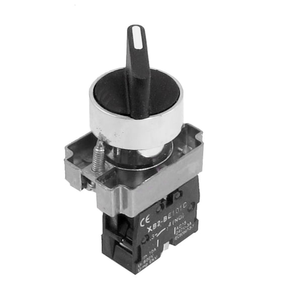600V 10A 1 NO N/O Self Lock 2 Postion Rotary Selector Switch 22mm ZB2-BE101C