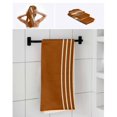 thumbnail image 6 of Burnt Orange Beige Striped Towel Set of 3, Soft Microfiber Bath Towels, Hand Towel, Washcloths, Modern Farmhouse Retro Lines Quick-Dry Absorbent Towels for Bathroom Kitchen Hotel Beach Gym Spa, 6 of 7