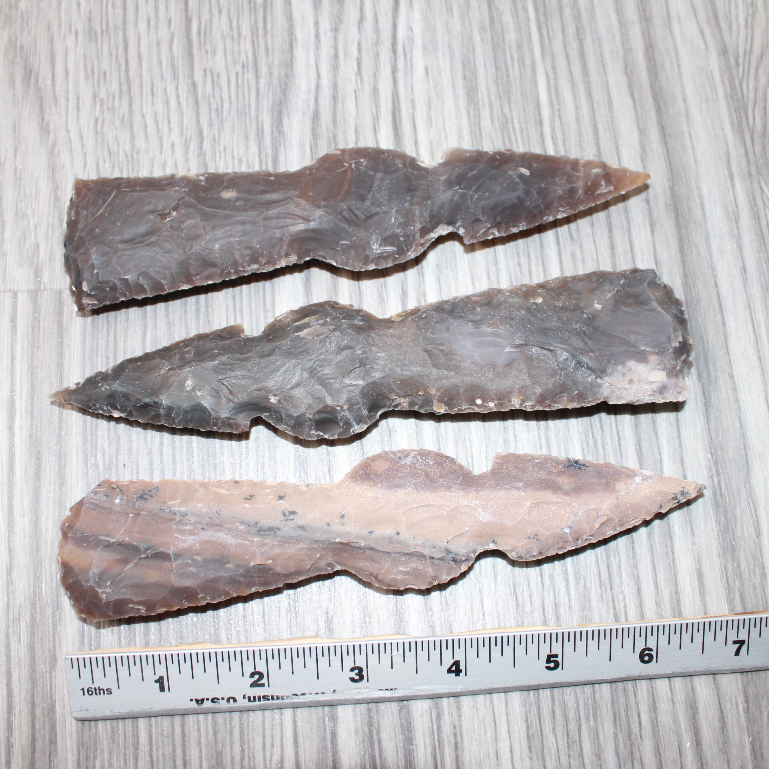 3 Stone Ornamental Tomahawk Heads #7363    Agate Jasper Ax Axe Hatchet