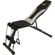Nice C Weight Bench Adjustable, Press Bench with Resistant Band, Foldable, Full Body All-in-One, Multi-Purpose Incline/Decline for Exercise home/office/gym (White/Black)…