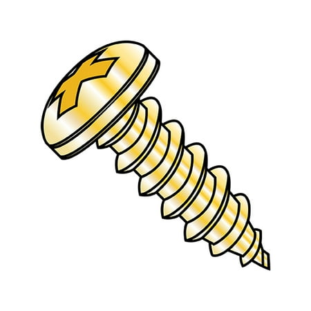 

6-20X5/16 Phillips Pan Self Tapping Screw Type A B Fully Threaded Zinc Yellow and (Pack Qty 10 000) BC-0605ABPPY