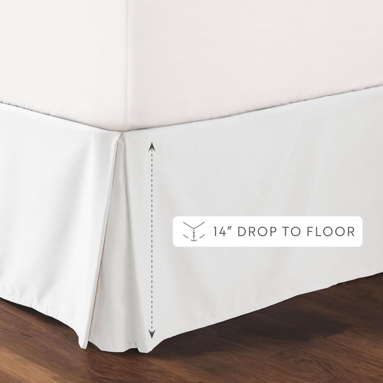 Tailored Pleated Bed Skirt Queen White photo 6