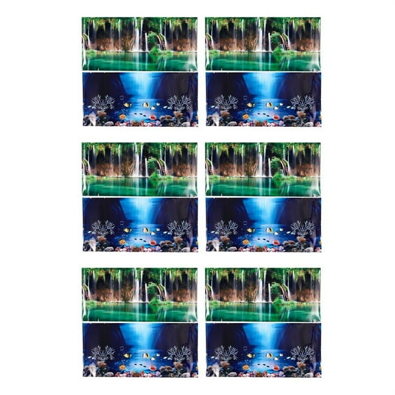 6X Blue Fresh Sea Background Aquarium Ocean Landscape Poster Fish Tank Background