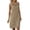 Khaki, variant on Women's a Line Dress Linen Blend Fashion Empire Waist Black M