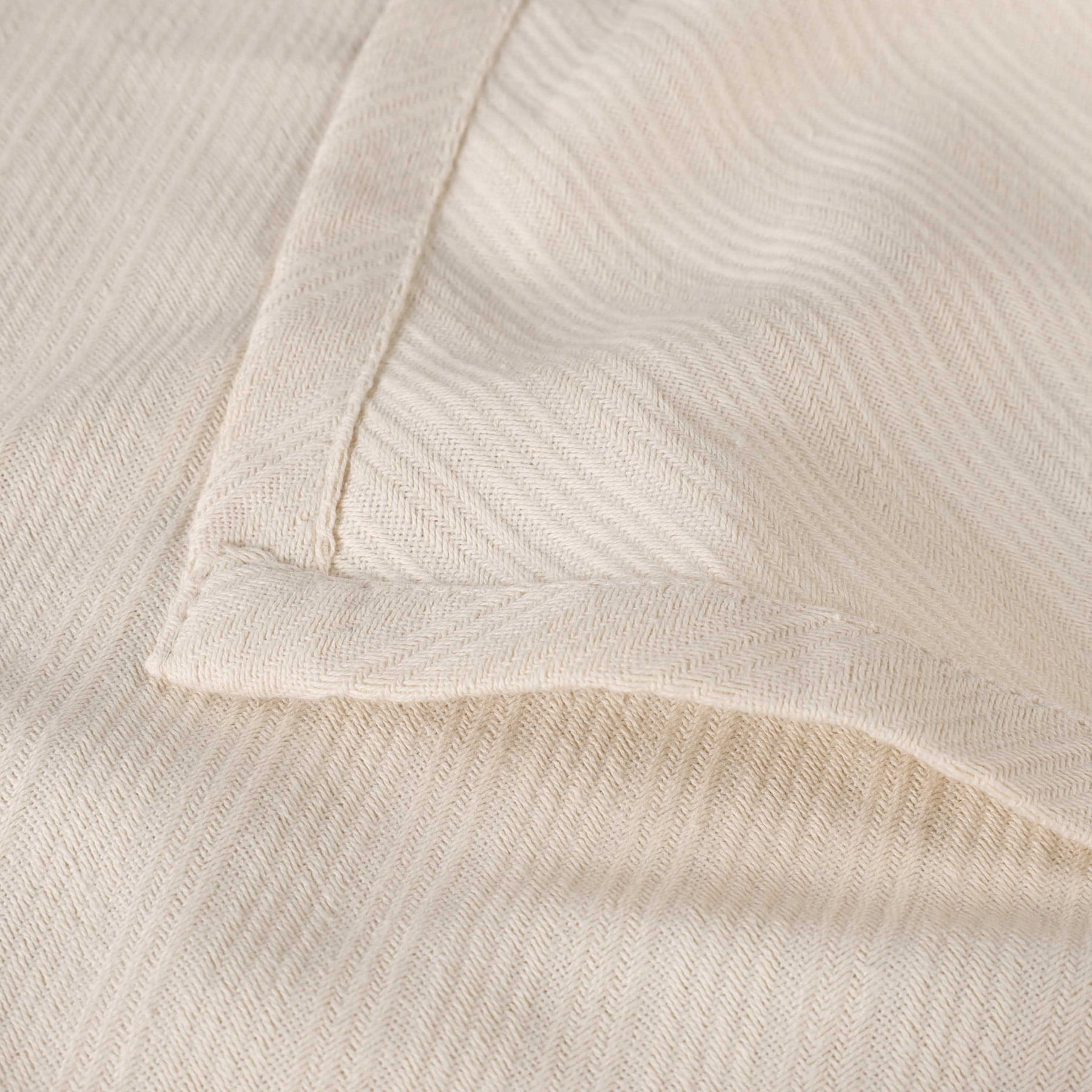 Superior Milan Cotton Textured Striped Woven Blanket, California King, Ivory