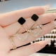 thumbnail image 3 of HomeKingdee Women's Fashion Geometric Rhombus Diamond Earrings - Alloy Gold Color​ Color Stud Earrings for Daily Wear and Gift Giving, 3 of 5