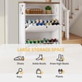 thumbnail image 5 of DWVO White Shoe Cabinet, Modern Entryway Shoe Rack, Tipping Bucket Shoe Storage Organizer with 2 Flip Drawers, 5 of 7