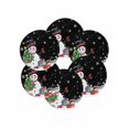 thumbnail image 7 of 13 Inch Round Placemats Set of 6, Black Snowman Christmas Non Slip Heat Insulation PP Table Mats, Gifts Xmas Tree Winter Snowflake Washable Place Mats for Kitchen Dining Party Table Decor, 7 of 7