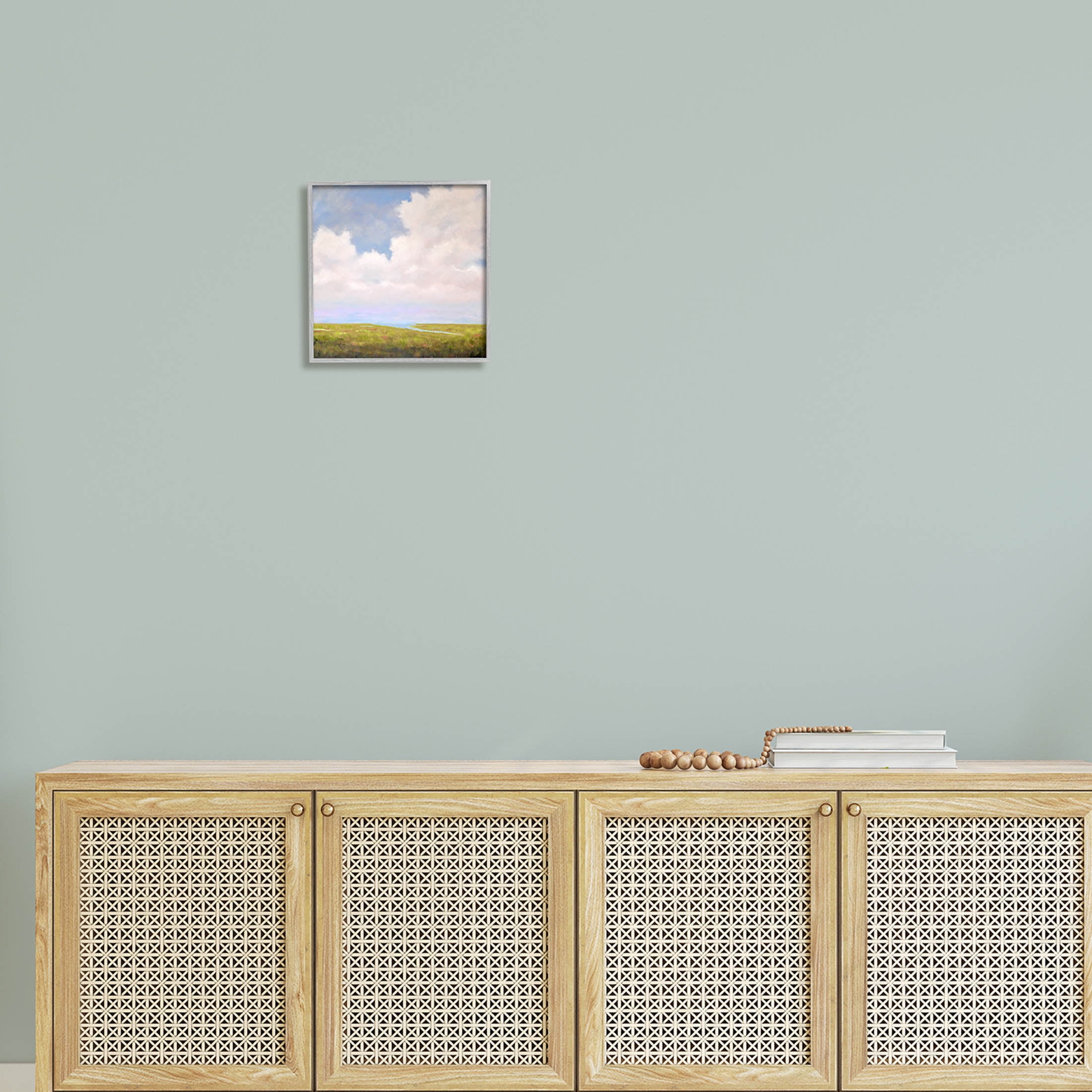 Stupell Industries Cloudy Countryside Bay Inlet Stream Painting Gray Framed Art Print Wall Art, Design by Catherine Andersen