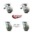 thumbnail image 2 of 5 Inch Thermoplastic Rubber Caster Set with Ball Bearings 2 Brakes 2 Swivel Lock, 2 of 2