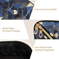 thumbnail image 5 of FORMRS Makeup Bag Travel Cosmetic Organizer for Women Fold Flat Zipper Pouch with Handle, Blue Geometric Pattern, 5 of 8