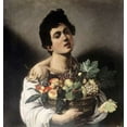 thumbnail image 2 of Caravaggio 26x27 White Modern Wood Framed Museum Art Print Titled - Young Boy with Basketful of Fruit, 2 of 4