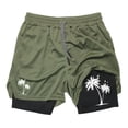 thumbnail image 2 of XFeng Men's 2 in 1 Swim Trunks, Print Board Shorts with Compression Liner, Quick Dry Beach Swim Shorts with Pockets, 2 of 3