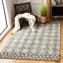 SAFAVIEH Aspen Stars Geometric Wool Area Rug, Green/Gold, 5' x 8'