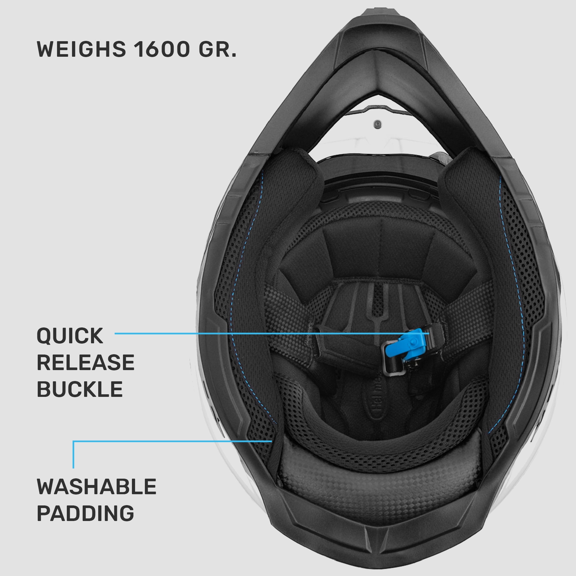 Westt M Black ABS Full Face Helmets, DOT Approved Helmet
