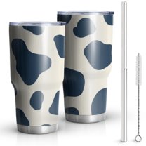 30oz Cow Pattern Tumblers Stainless Steel Tumbler with Lid and Straw,Vacuum Insulated Double Wall Travel Tumbler Cups Mug with Cleaning Brush for Coffee,Tea