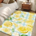 thumbnail image 4 of Watercolor Lemons Area Rugs 4'x6', Washable Small Throw Rugs for Office Bathroom, Summer Blue Yellow Buffalo Plaid Indoor Outdoor Rug Non-Slip Low Pile Carpet Runner Reversible Floor Mats, 4 of 8