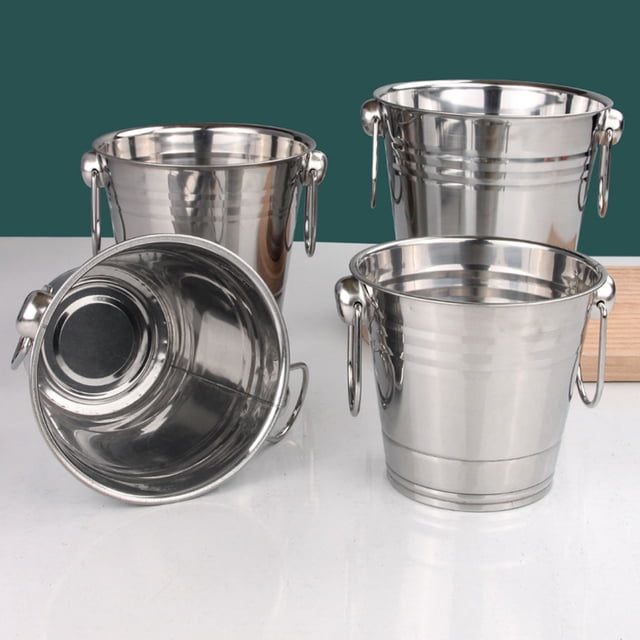 RENACLIPY Cubeta Metálica Plateada Para Hielo Ideal Para Almacenamiento Y Enfriamiento De Botella De Vino