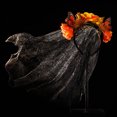thumbnail image 5 of UNLLLL Halloween Large Rose Headband with Sheer Overlay, Gothic Bride Hair Accessory, Fancy Dress Costume Prop, for Themed Parties and Events (Orange), 5 of 7