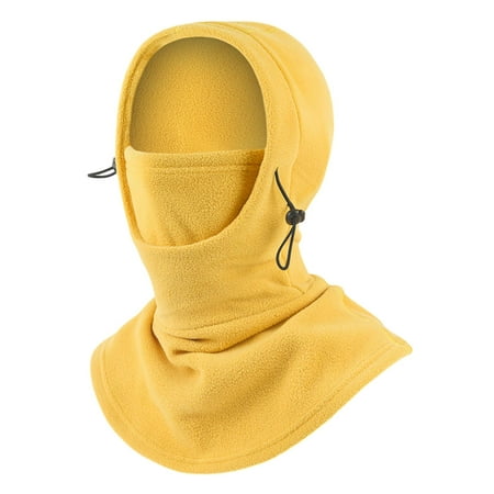 Mens Balaclava Face Cove Thermal Sweat Absorbing Autumn Comfortable Face Hood for Skiing Bicycling Biking Sports Fishing Yellow