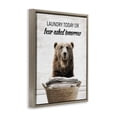 thumbnail image 3 of Stupell Industries Laundry Or Bear Naked Quotes and Sayings Painting Brown Floater Framed Canvas Art Print Wall Art, 25 x 31, 3 of 9