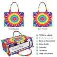 thumbnail image 2 of Large Capacity Tote Bag,Rainbow Tie Dye Mandala Handbag Fashion Luxury Tote Bag,15.7"x13"x 5.1" Inches,Laptop Compatible, 2 of 5