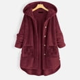 thumbnail image 4 of Kaondbfi Women's Sweater Coat, Button Up Hooded Autumn Winter Coat with Large Long Sleeved Pockets Winter Clothing for Women, 4 of 7