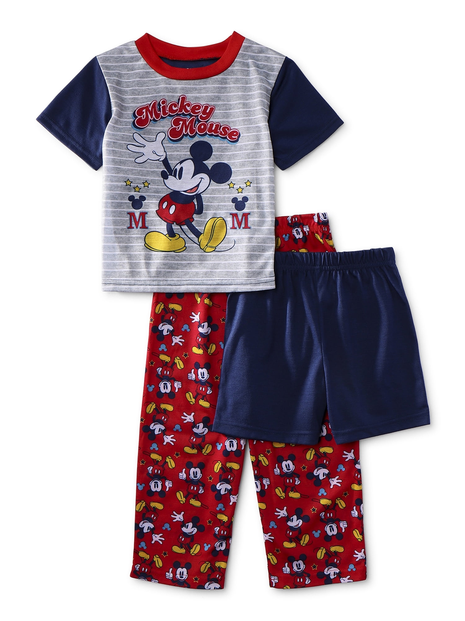 Disney Mickey Mouse Boys 2 piece Pajamas Pants Size 2T 3T 4T Plush Velour Fleece