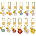 thumbnail image 1 of 12 piezas de margaritas multicolores para collar de mascotas con cierres giratorios para perro, gato, adorno para mascotas, llaveros de entrenamiento, manualidades DIY, 1 of 7