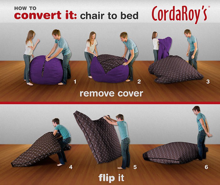 CordaRoys Convertible Bean Bags  Bean bag bed Lake house furniture Bean  bag chair