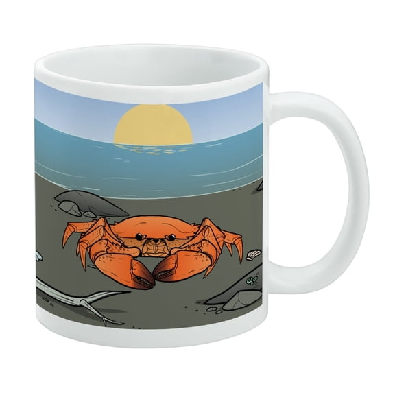 Crab On Beach White Mug