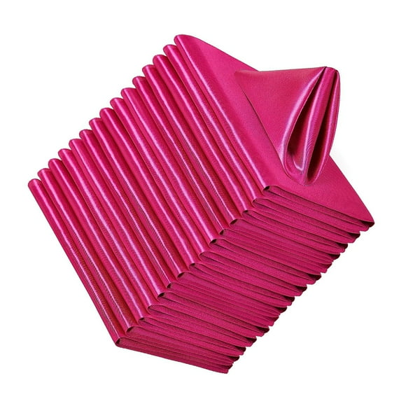 Advancent Servilletas de de poliéster 20 unids/set para una experiencia gastronómica lujosa, servilletas de tela de amplia aplicación Kits de decoración para fiestas Rosa roja