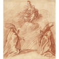 thumbnail image 3 of Spanish School 12x13 Black Modern Framed Museum Art Print Titled - The Virgin and Child Appearing to Two Bishops (1680), 3 of 5