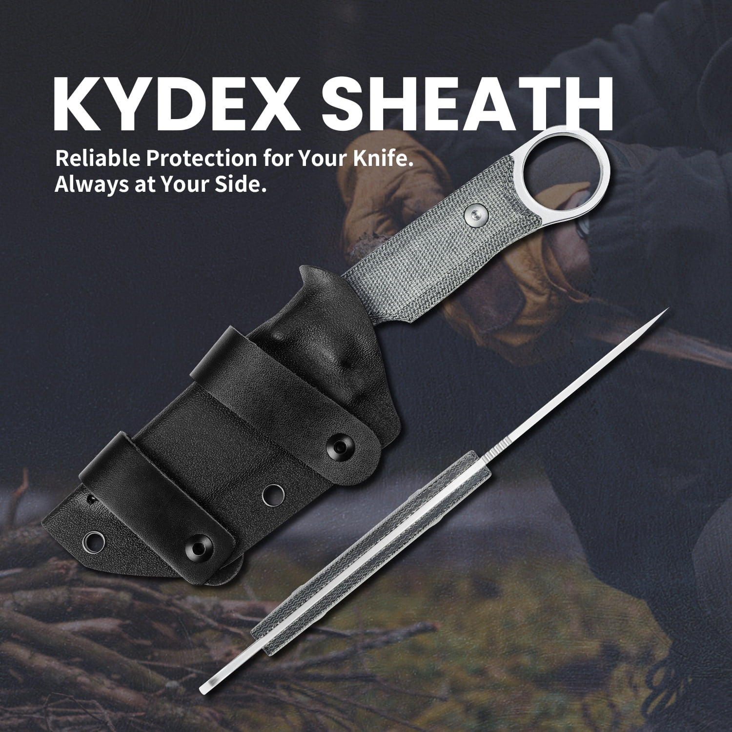 Kizer Cabox Fixed Blade Knife D2 Steel Blade Micarta Handle, 1048A1
