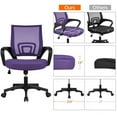 thumbnail image 4 of Alden Design Adjustable Mid Back Mesh Swivel Ergonomic Office Chair with Armrests, Purple, 4 of 12