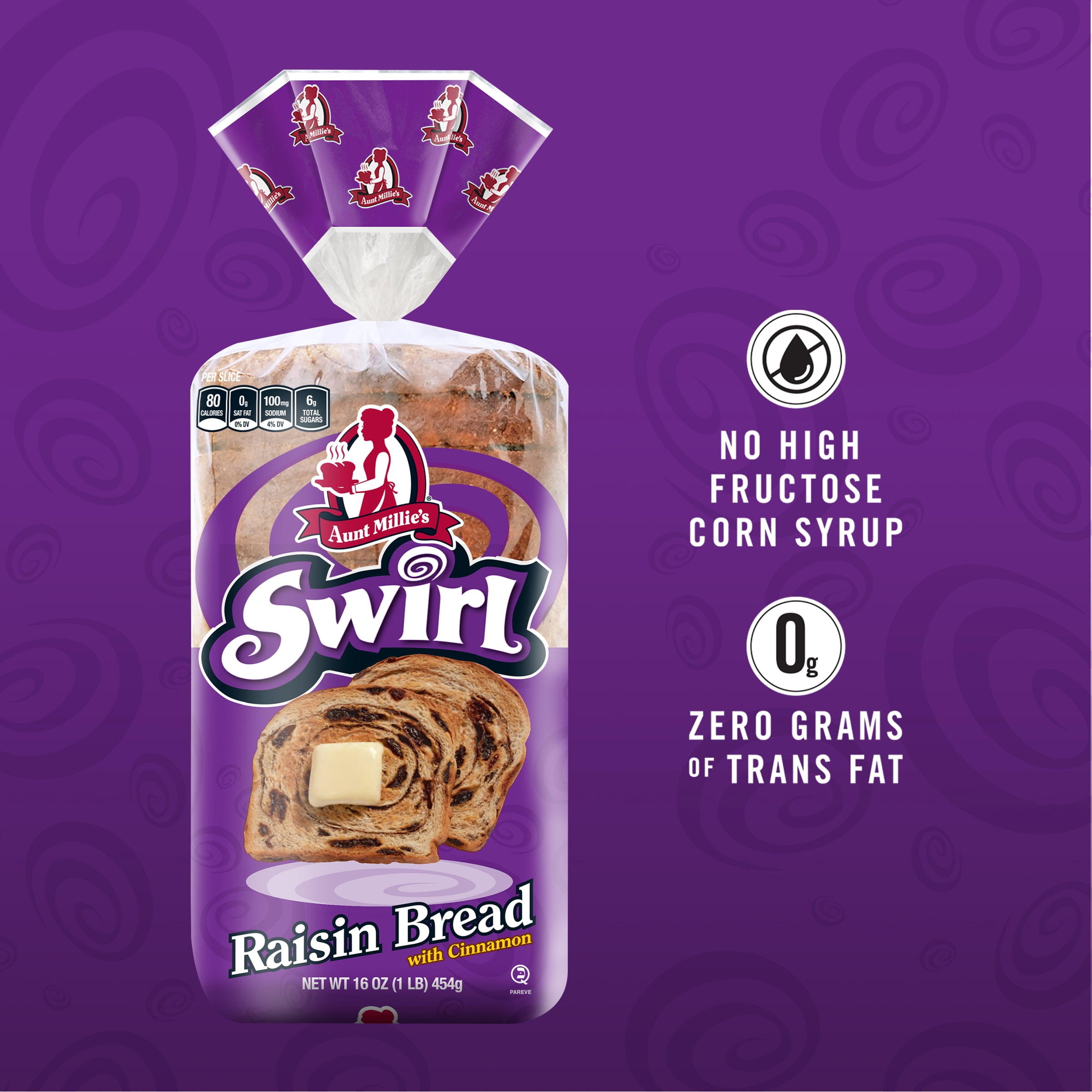 Cinnamon Raisin Swirl White Bread 16 oz