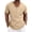 Khaki, variant on Men's Cotton Linen Henley Shirt V-Neck Short Sleeve Beach Shirt Casual Solid Summer Pocket Button Top,XL,Khaki