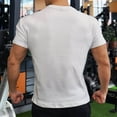 thumbnail image 4 of T-shirt Col Rond Uni pour Hommes en Velours Décontracté Course Manches Courtes Sport Entraînement Physique Décontracté, 4 of 4