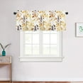 thumbnail image 5 of Burnt Orange Black Floral Kitchen Curtains Valances for Windows Fall Autumn Harvest Leaf Flowers Rod Pocket Small Valance Window Treatments Half Short Curtain 45x18 Inch for Bathroom Living Room, 5 of 7